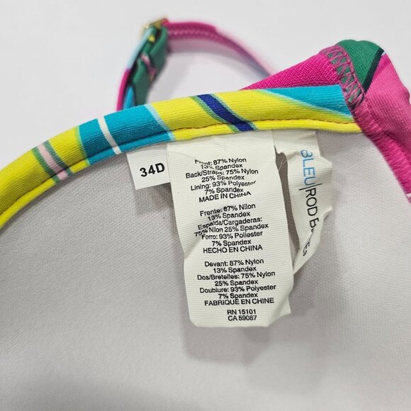 Bleu Rod Beattie Life Of The Party Underwire Bikini Top Size 34D - Picture 6 of 6